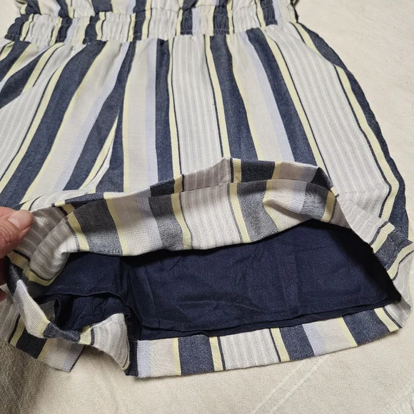 NWT Travis Matthew LUCKY LOO Navy stripe romper With Pockets! Sz S - Picture 14 of 14